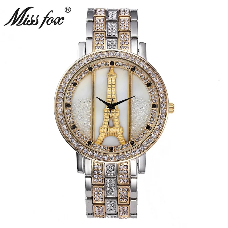 Official brand of free shippingTop-Selling Product Fashion Paris TowerjFull Diamond Quartz WatchExquisite women's watch