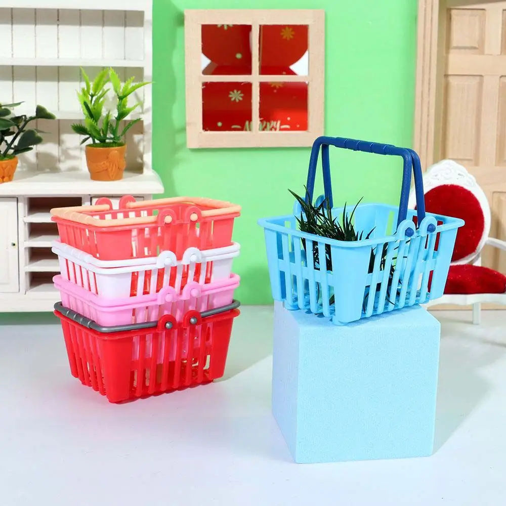 Casa de muñecas, muebles en miniatura, juguetes para juego de imitación, cesta de compras, juguetes, cesta de mano, modelo, accesorios para muñecas