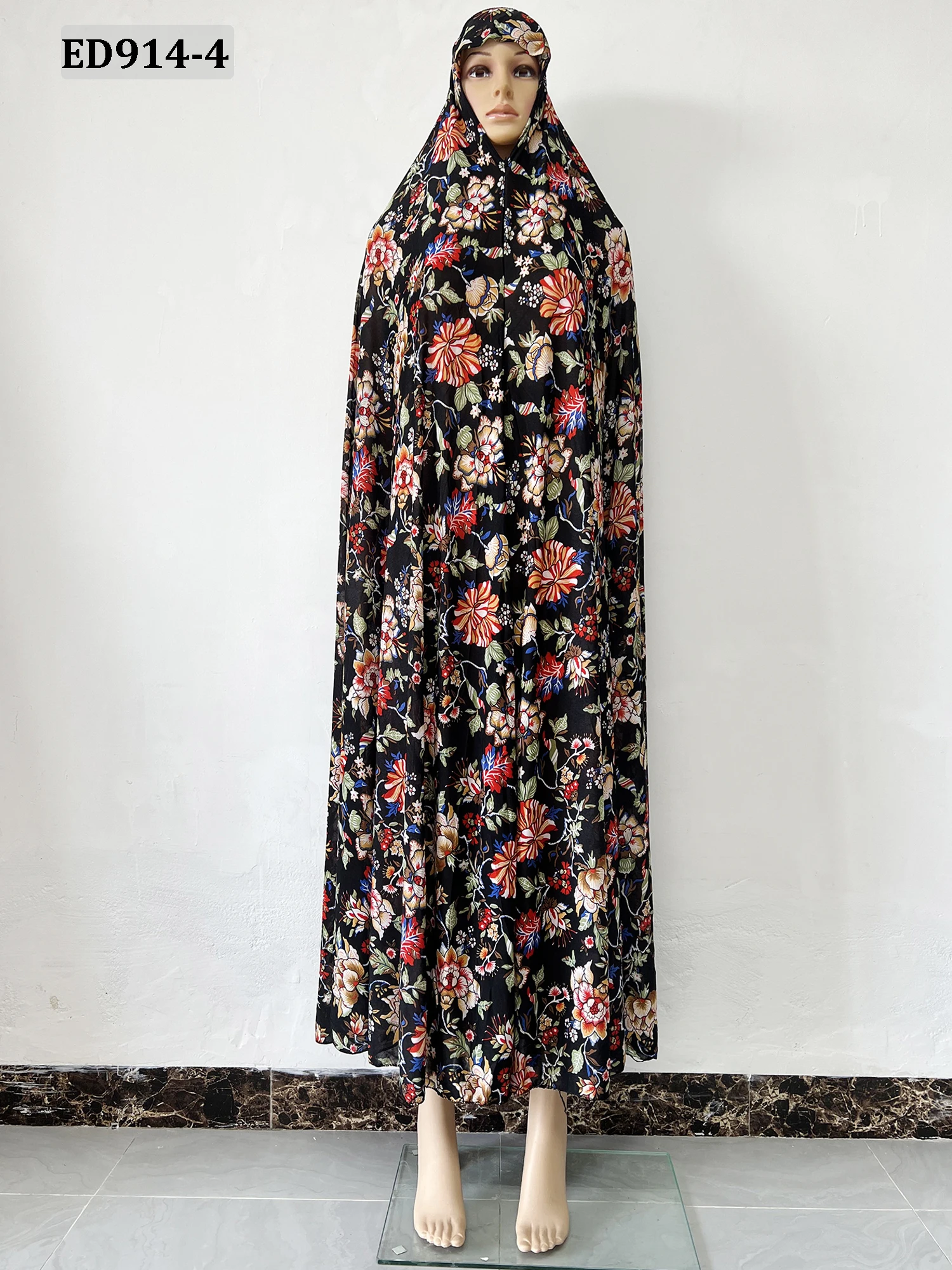 6XL Muslim Womens Hooded Abaya African Sleeveless Prayer Garment Kaftan Dress With Hijab Floral Dubai Saudi Robe Ramadan