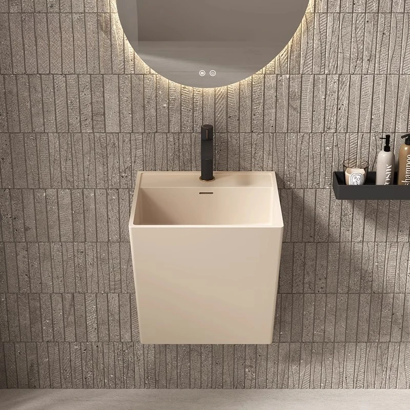Wall-mounted artificial stone wash basin, toilet, bathroom, face wash, integrated column basin