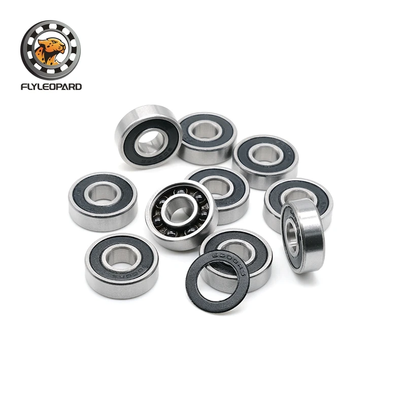 2pcs 6000RS 2RS Bicycle Hybrid Ceramic Bearing 10x26x8mm Chrome Steel Si3N4 Balls ABEC-9 Double Rubber Sealed for MTB Road Bike