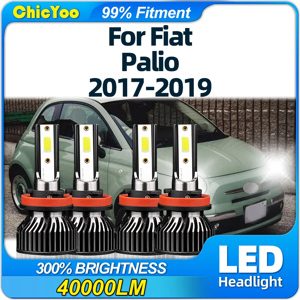 

40000LM CSP Chip LED Headlight Bulbs 12V Turbo Car Lights 6000K White Plug And Play Auto Lamps For Fiat Palio 2017 2018 2019