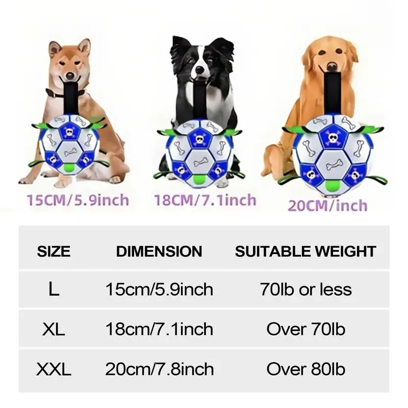 Dog Toy Ball Outdoor Dog Training Toy Soccer Ball Smallto Large Animals Tug Of War Companion For Backyard Lawn Yard Beach Garden view 6
