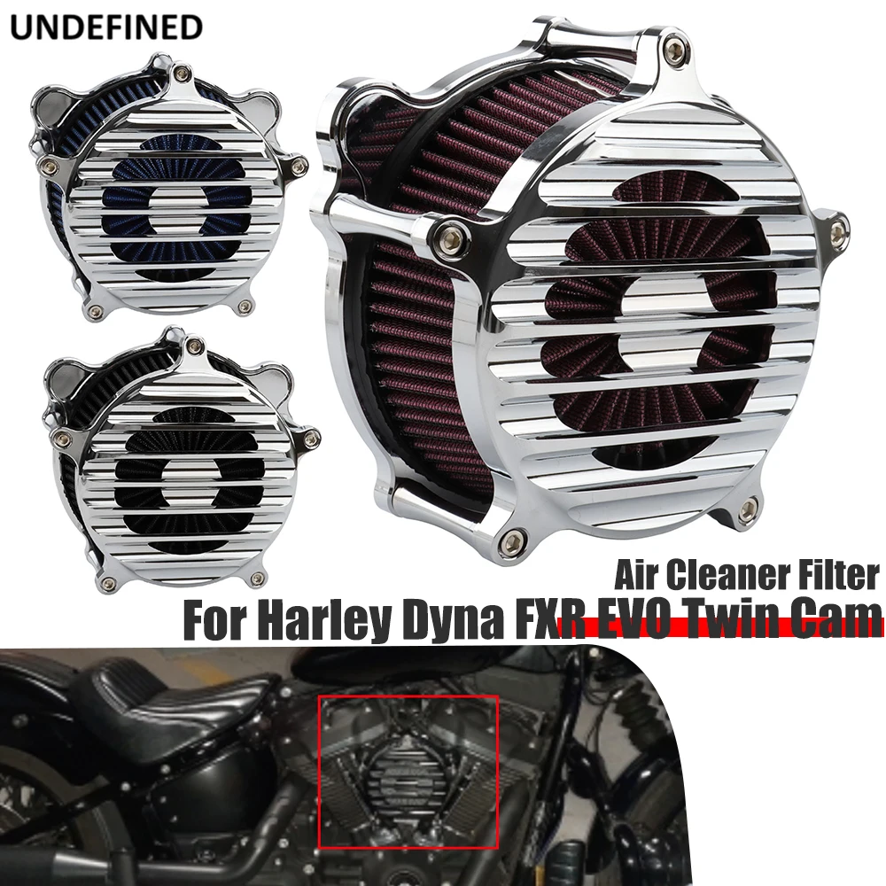 Air Cleaner Intake Filter Turbine For Harley Touring Softail EVO Dyna FXR Twin Cam Motorcycle Air Filters Plating Fence Cover