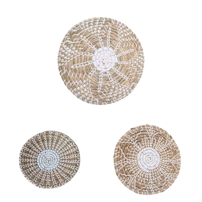 Seagrass Wall Basket Set of 3 Boho Kids Boys Girls Bedroom Study Room Drop Shipping