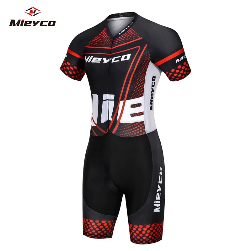 Men's Triathlon Suit Breathable Padded Tri Suit Short Sleeve Cycling Running Race Gear for Triathletes