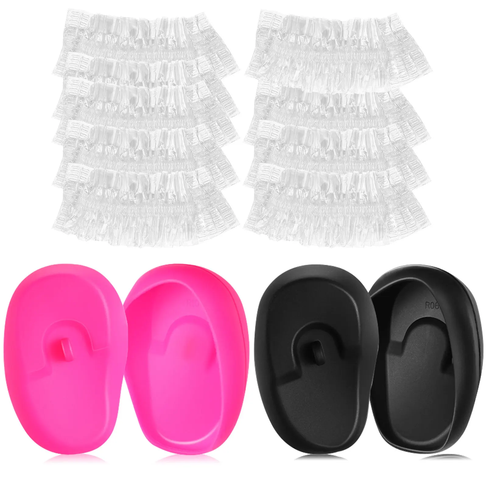 

2Pairs Silicone Ear Covers Soft Elastic Ear Protector for Hair Dye Shower Bath Universal Size Hairdressing Barbershop Use