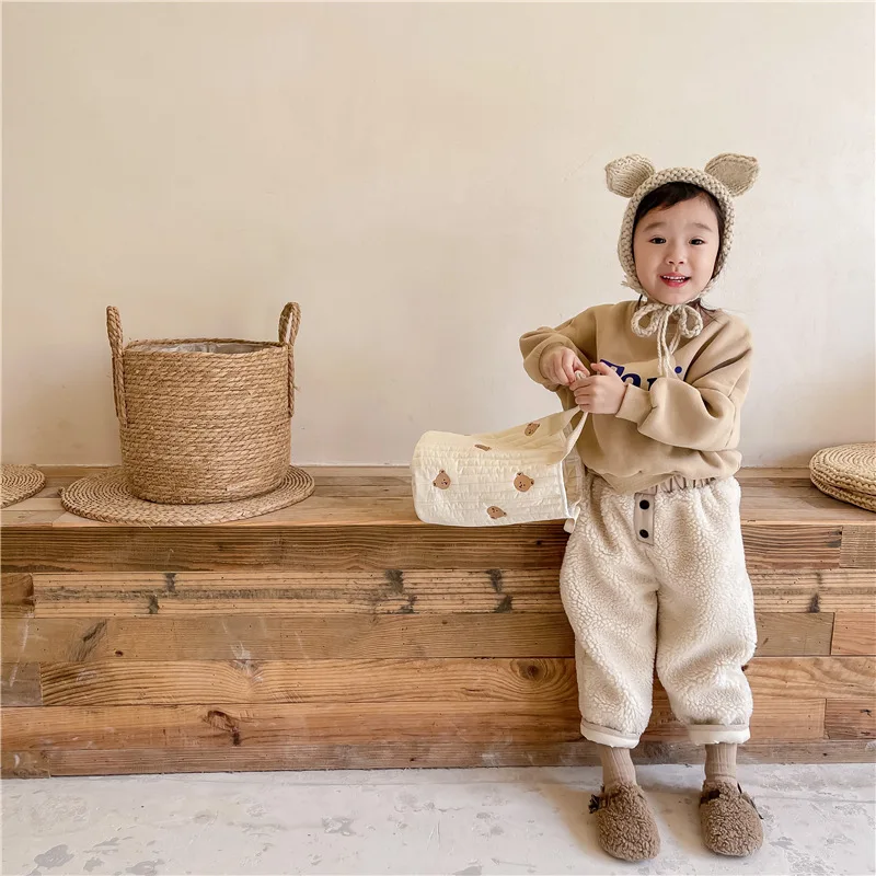 Baby Fleece Pants For Children From 2 To 7 Years Old Girl Clothes Winter Boys Thermal Thick Cotton-Padded Trousers Kids Clothes