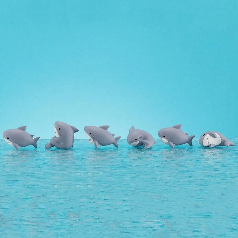 Bandai Gashapon Shark Marine Life Line Up in A Queue  Action Figure Model Toy Collect Gifts