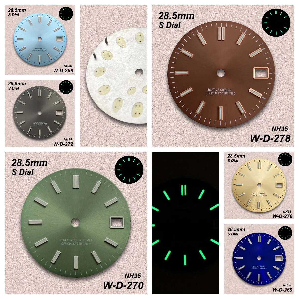 28.5/27/29.5/31/31.8mm S/GS GMT Logo Dial Suitable NH35/NH34/VK63 Movement Green/Blue/No Luminous Watch Modification Accessories