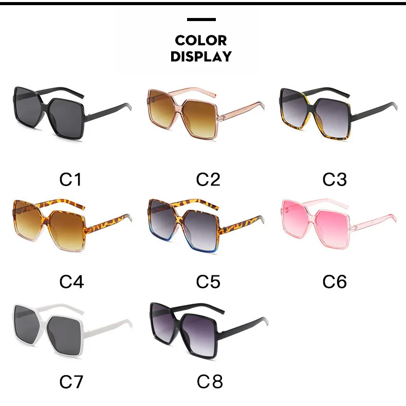Neue Vintage-Sonnenbrille für Damen und Herren, Quadratischer Großer Rahmen, Marken-Designer Retro-Shades, Modische Sonnenbrille ﻿ für Männer – Detail 5