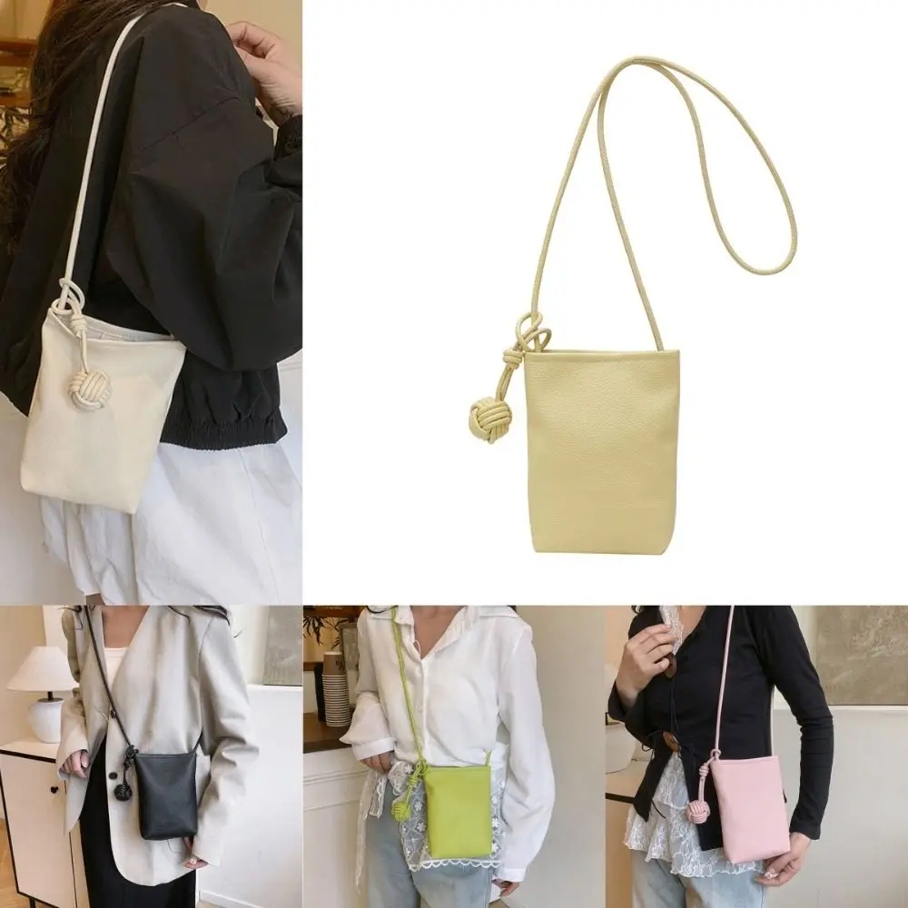 Bolsa crossbody de couro pu para celular, bolsa pequena de couro simples tendência bolsa de ombro macia cor doce mini bolsa de ombro de verão