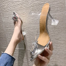 Autumn New Women Fashion Sexy Wedding Transparent Banquet Comfortable Crystal High-Heeled Sandals Woman High Heels Zapatos Mujer