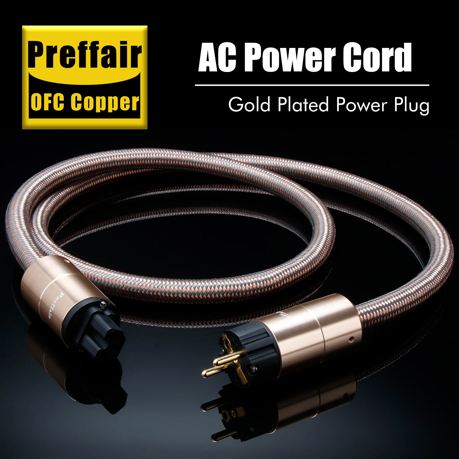 

Preffair D510 US/European Power Cord Audio Cable Player Speaker Mains Power Cord for CD Amplifier