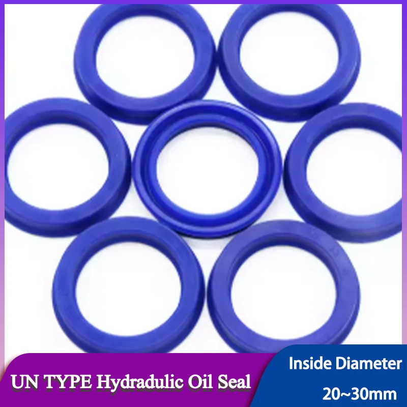 

UN Radial Shaft Hydraulic Oil Seal Blue UN Type Polyurethane Piston Shaft Piston Rod PU Single Lip U Cup Oil Seal 5PC ID20~30mm