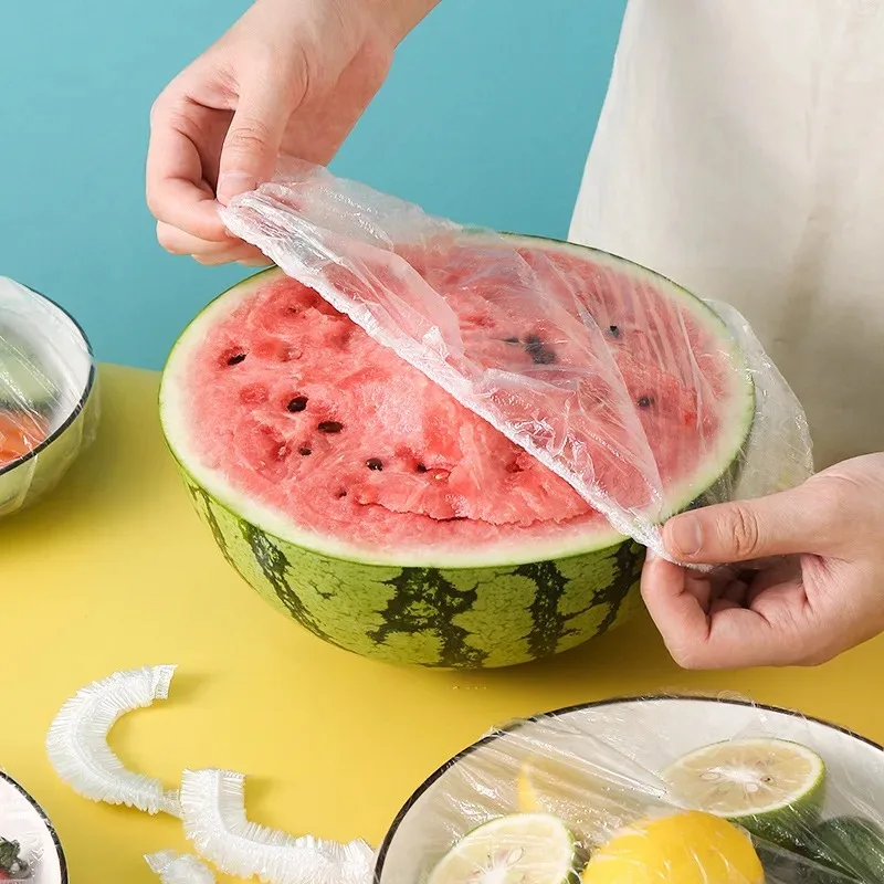 Disposable Food Cover Saran Wrap Bowel Cover Food Grade Fresh-keeping Plastic Bag Kitchen Storage Accessories