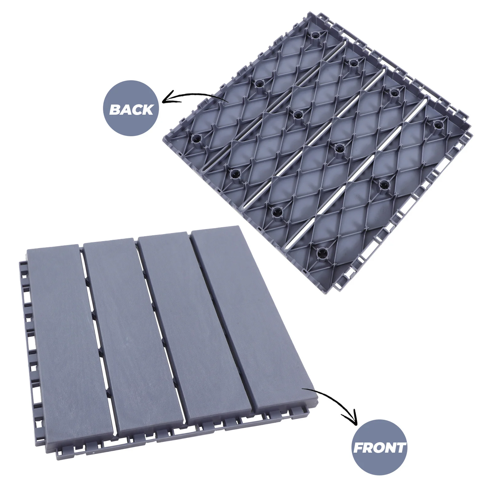 6 pezzi di piastrelle per ponte in plastica ad incastro pavimenti per esterni patio balcone giardino piastrelle per pavimenti antiscivolo resistenti alle intemperie pavimenti per esterni