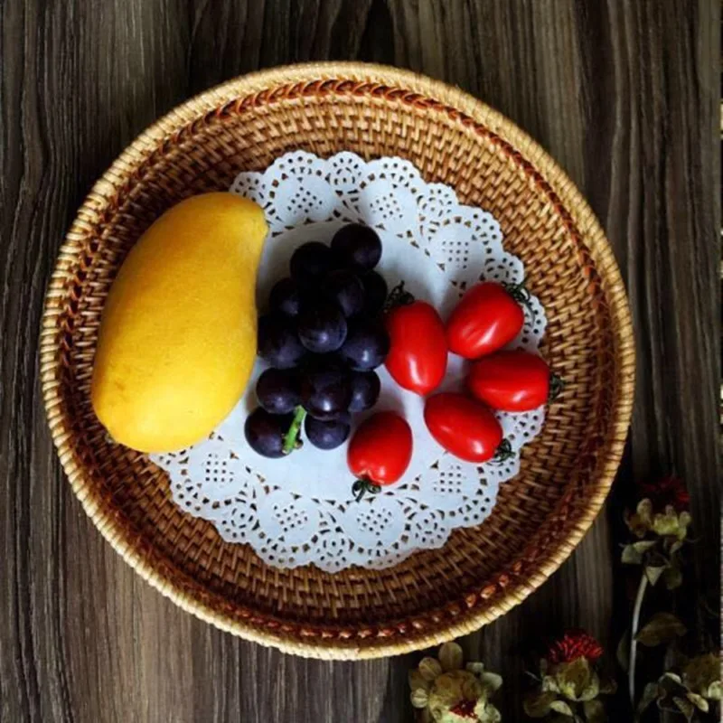 Vine Weaving Fruit Plate Fashionable Handmade Storage Plate Tea Ceremony Accessories Creativity