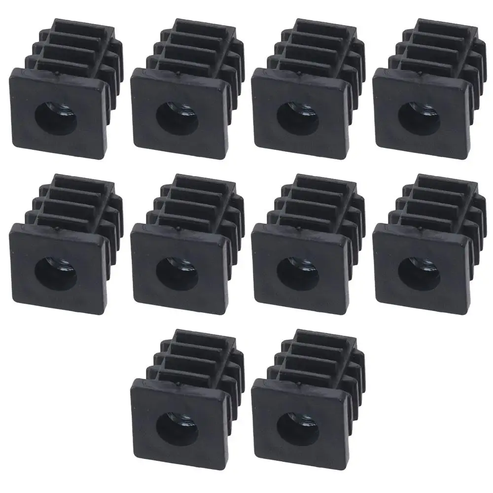 10pcs Square Plastic Pipe Tube Wihtout M6 Hole Plug Pipe Plugs Blanking End Caps Nut Foot Pad Balance Wheel Accessories