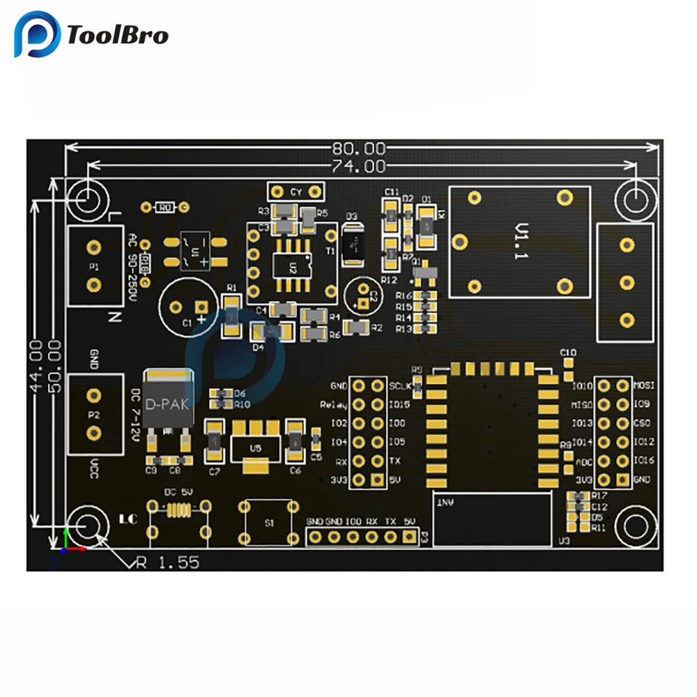 AC/DC Power ESP8266 WIFI Single Relay ESP-12F Development Board