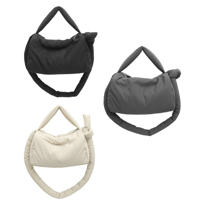 Bolso hombro inflado para mujer, bolso con asa superior, bolso cruzado informal, bandolera capacidad, bolso escolar