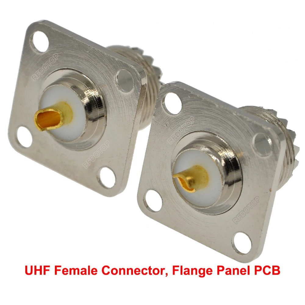5PCS/lot Flange Panel Mount 4Holes SL16 SO239 PL-259 UHF Female Jack Connector Solder PCB UHF PL259-K PCB Connector High Quality