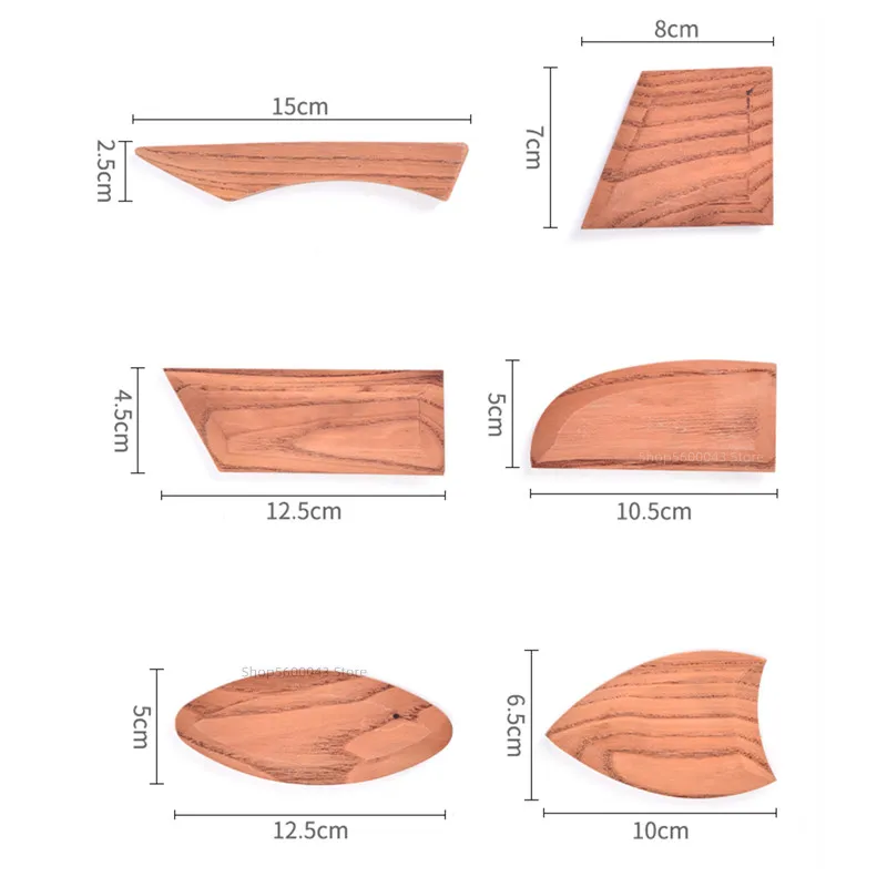 Narzędzia garncarskie nowy 6 sztuk drewniane skrobak wielokąt naprawy puste drewno nóż DIY ceramiczne ręcznie gliniana rzeźba narzędzia do