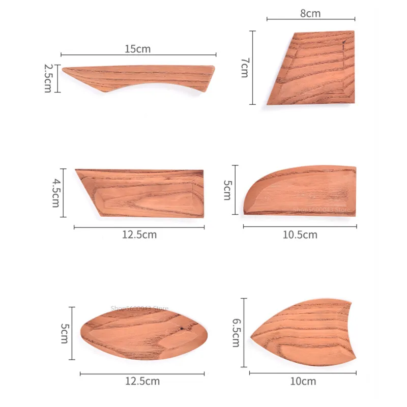Pottery Tools New 6pcs Wooden Scraper Polygon Repair Blank Wood Knife DIY Ceramic Handmade Clay Sculpture Modeling Tools