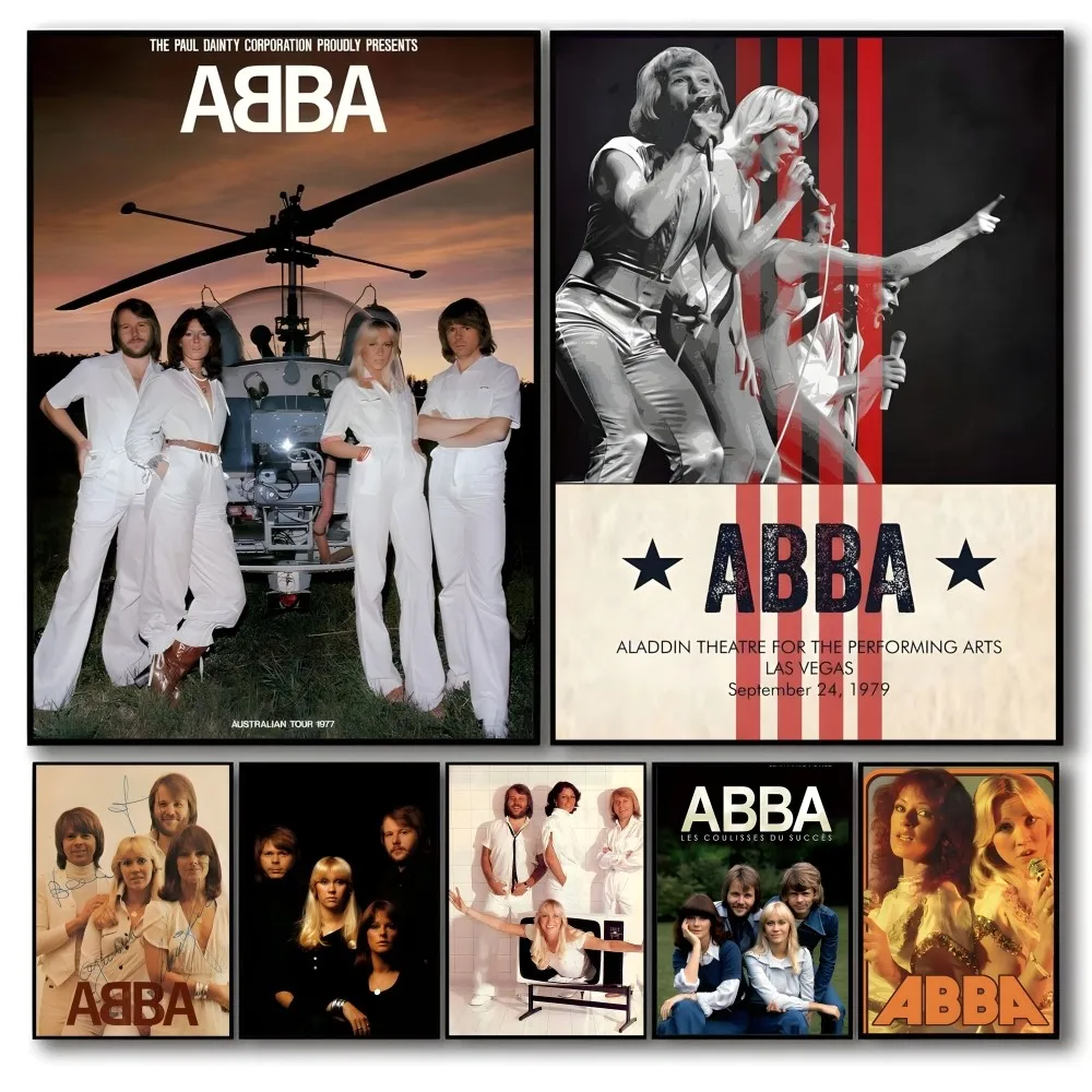 Music Abba Self-adhesive Art Waterproof Paper Sticker Coffee House Bar Room Wall Decor