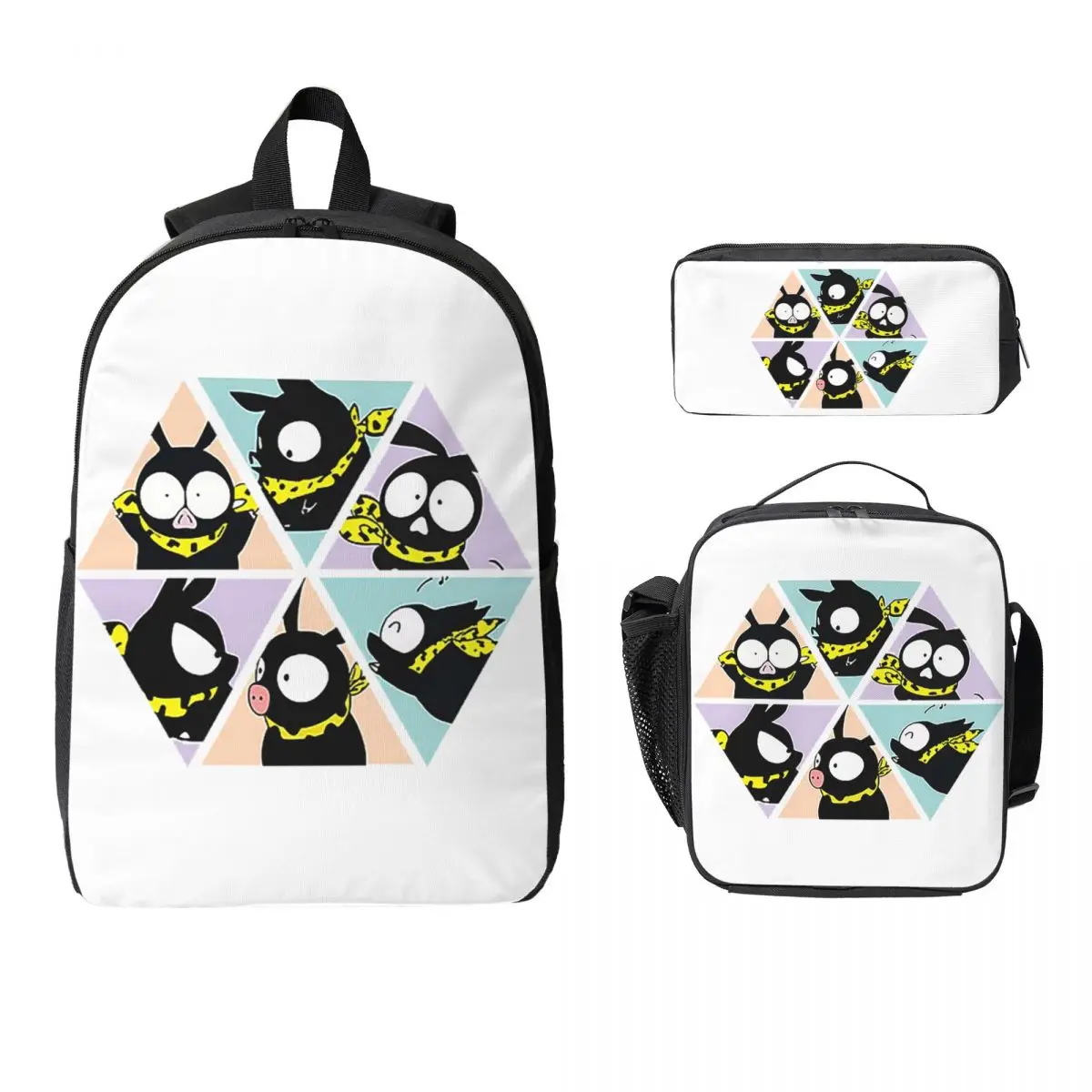 

P Chan Ranma Backpack Student Boys Girls BookBag School Bag Laptop Shoulder Bags 3ps Insulated Lunch Bag Pencil Case