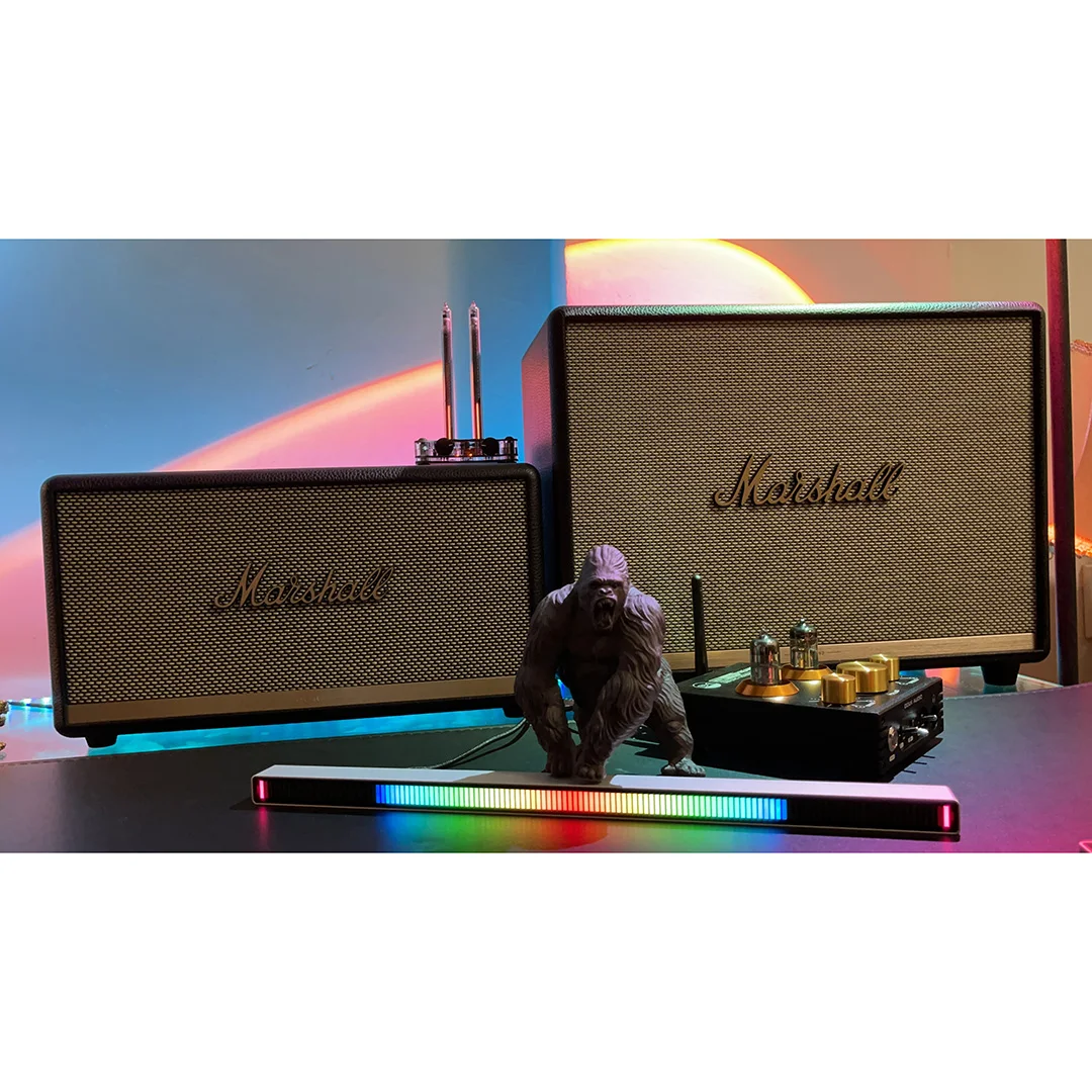 Nvarcher 128-Bit RGB car atmosphere music level light Stereo voice-controlled Spectrum Analyzer Visualizer for Desktop Audio