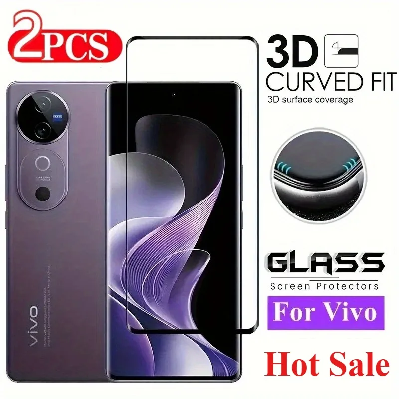 

2 упаковки закаленного стекла высокой четкости для Vivo X200 Ultra X200s X200 Pro Mini X100 X100s Pro X100 Ultra X90 ProPlus X80