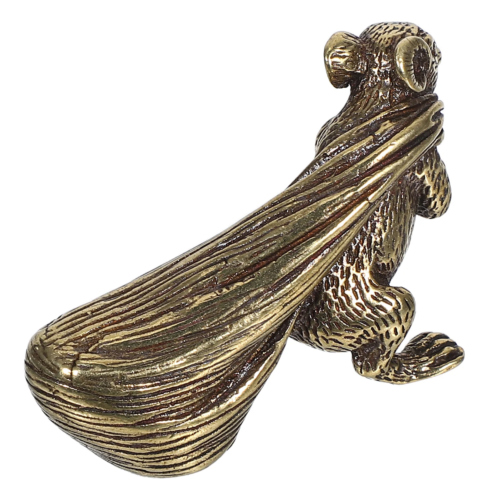 ماوس نحاسي صغير خمر الحيوان النحت اليد منحوتة زخرفة صغيرة للمنزل ديكور مكتب الرف خزانة الفن #6