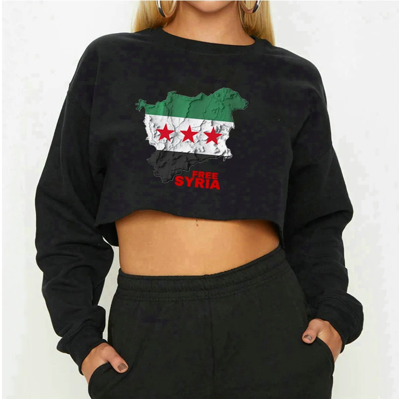 Damascus Syrian Cropped Sweatshirt, Gift, Fun, Men's and Women's, His/Her Syrian Crop Top, Freedom, World Peace, Middle East