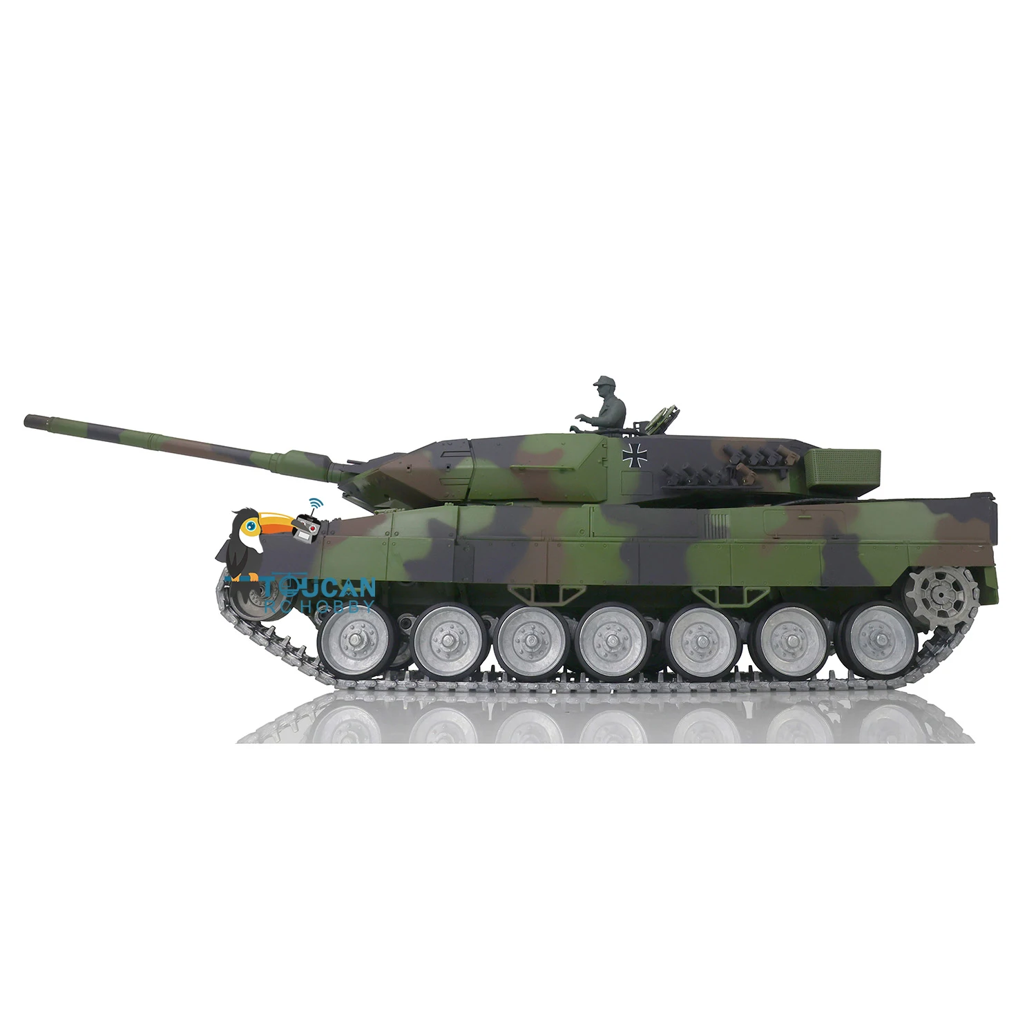 1/16 HENG LONG 7.0 Customized Leopard2A6 RC Tank 3889 Metal Tracks FPV Recoil Remote Control Car TH17595-SMT4