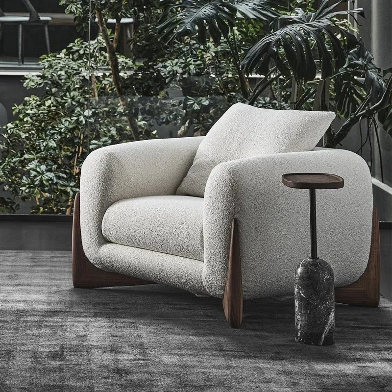 

Italian minimalist single sofa living room sofa chair leisure chair single chair Nordic simple small sofa