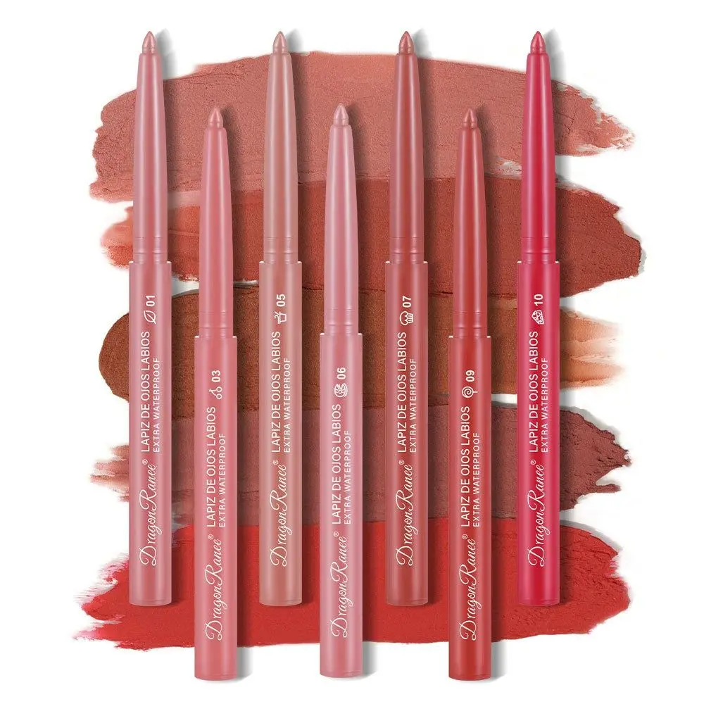 ใหม่กันน้ํา Lipliner ดินสอ Natural Outline Lip Contour Line Matte Lip Liner กํามะหยี่กํามะหยี่ Lip Liner ดินสอ