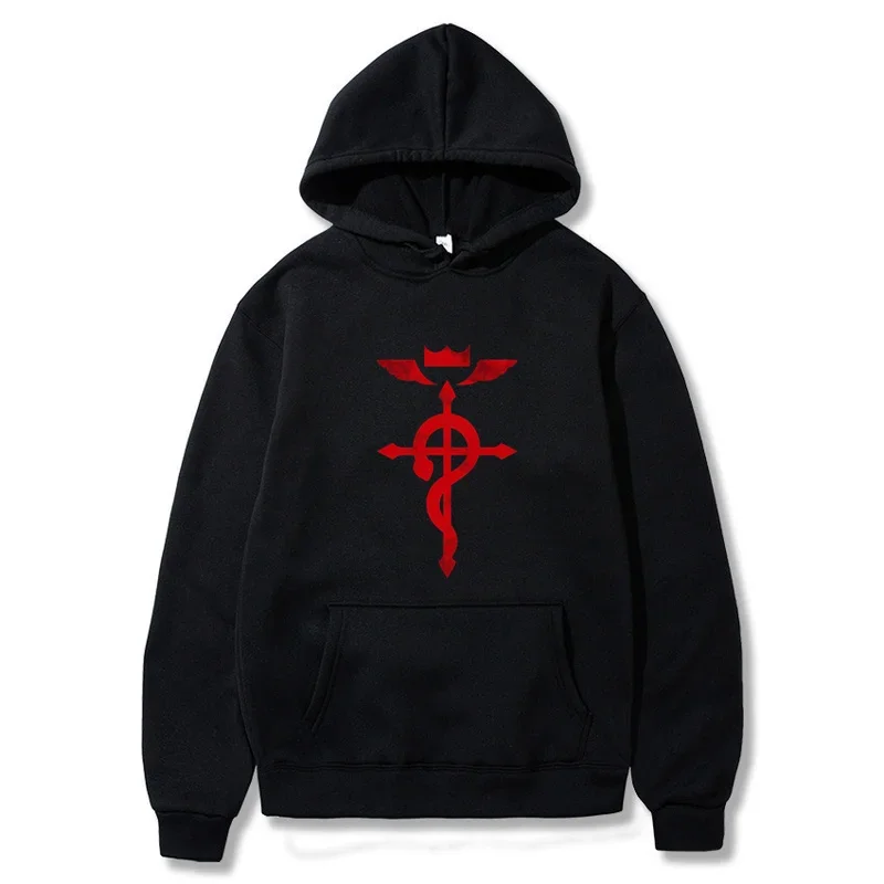 Fullmetal Alchemist Red Logo Zipper Hoodie Fashionable Printed Hoodie Comfortable Street Versatile Casual Top Men and Women