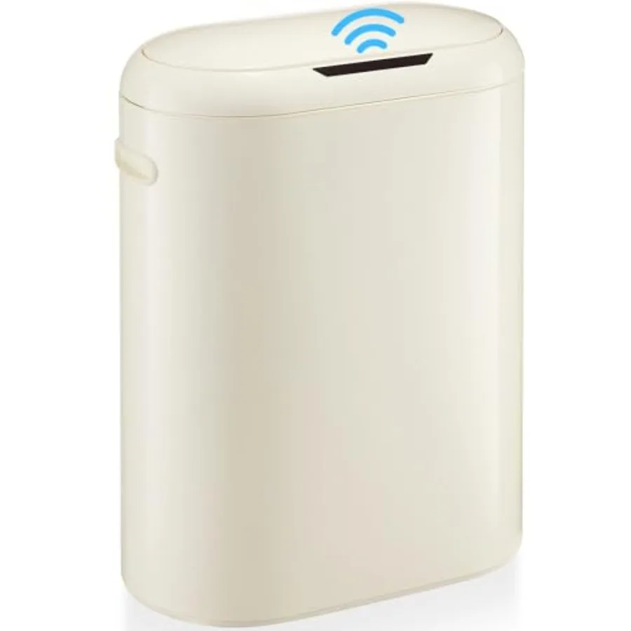 

Kitchen bathroom office bedroom use: 13 Gallon/ 50 L automatic sensor trash can with soft-close lid slim battery-powered design