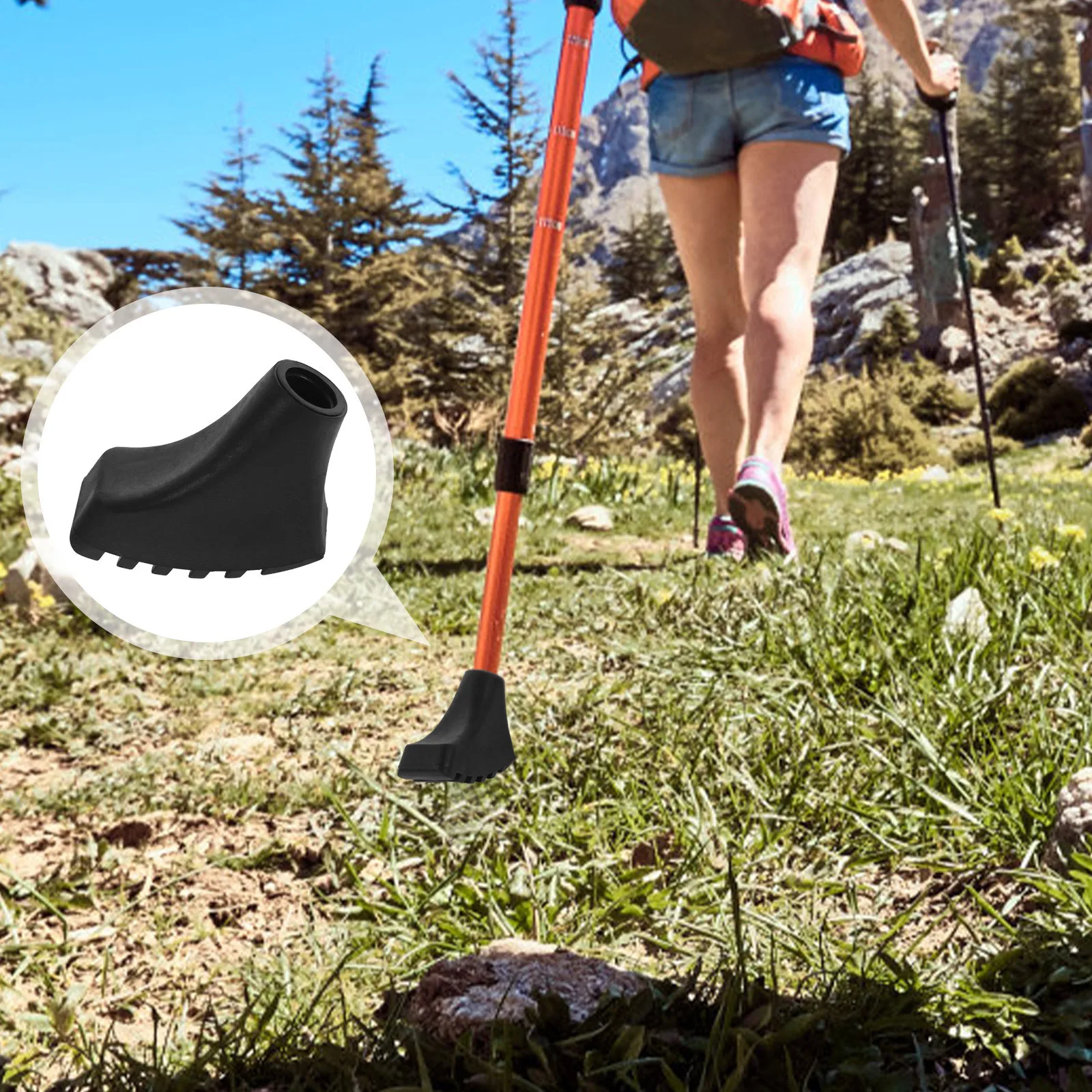 

6 Pcs Walking Stick Trekking Pole Accessories Hiking Tips Cane Replacement Poles TPR Foot Cover