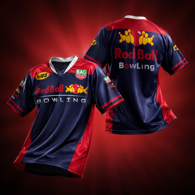Navy Red Color Block  Bowling Jersey Graphic Print  New 3D Sports Breathable Quick Drying Breathable Comfortable for Family Wear