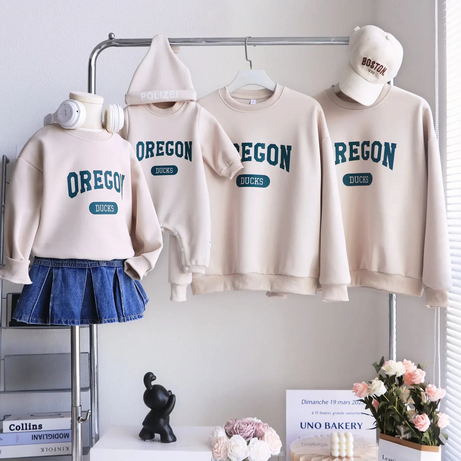 Autumn Winter Sweatshirts for The Whole Family Matching Clothes Dad Mom and Son Daughter Warm Long Sleeve Tops Newborn Bodysuit