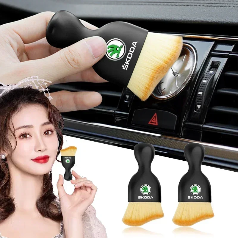 Car Air Conditioner CleaningBrush Car Air Outlet CreviceDust Removal Brushes For Skoda Octavia MK2 MK3 A7 Fabia Karoq Rapid Yeti