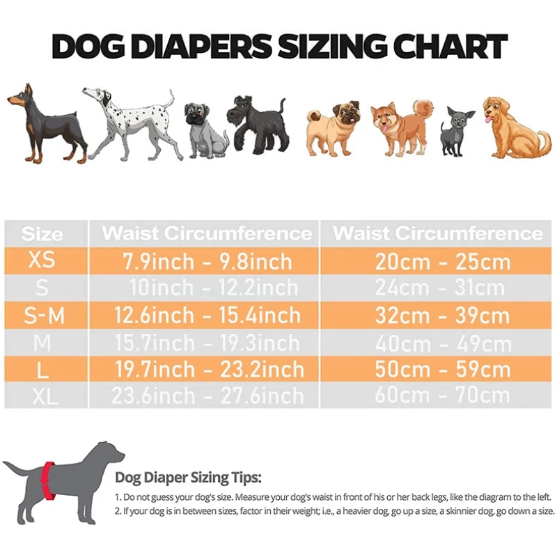 Female Dog Estrusing Nappies With 8 Sanitary Pad for Doggie Heat Period Dog Diapers Female Dogs Sanitary Pantie Adjustable