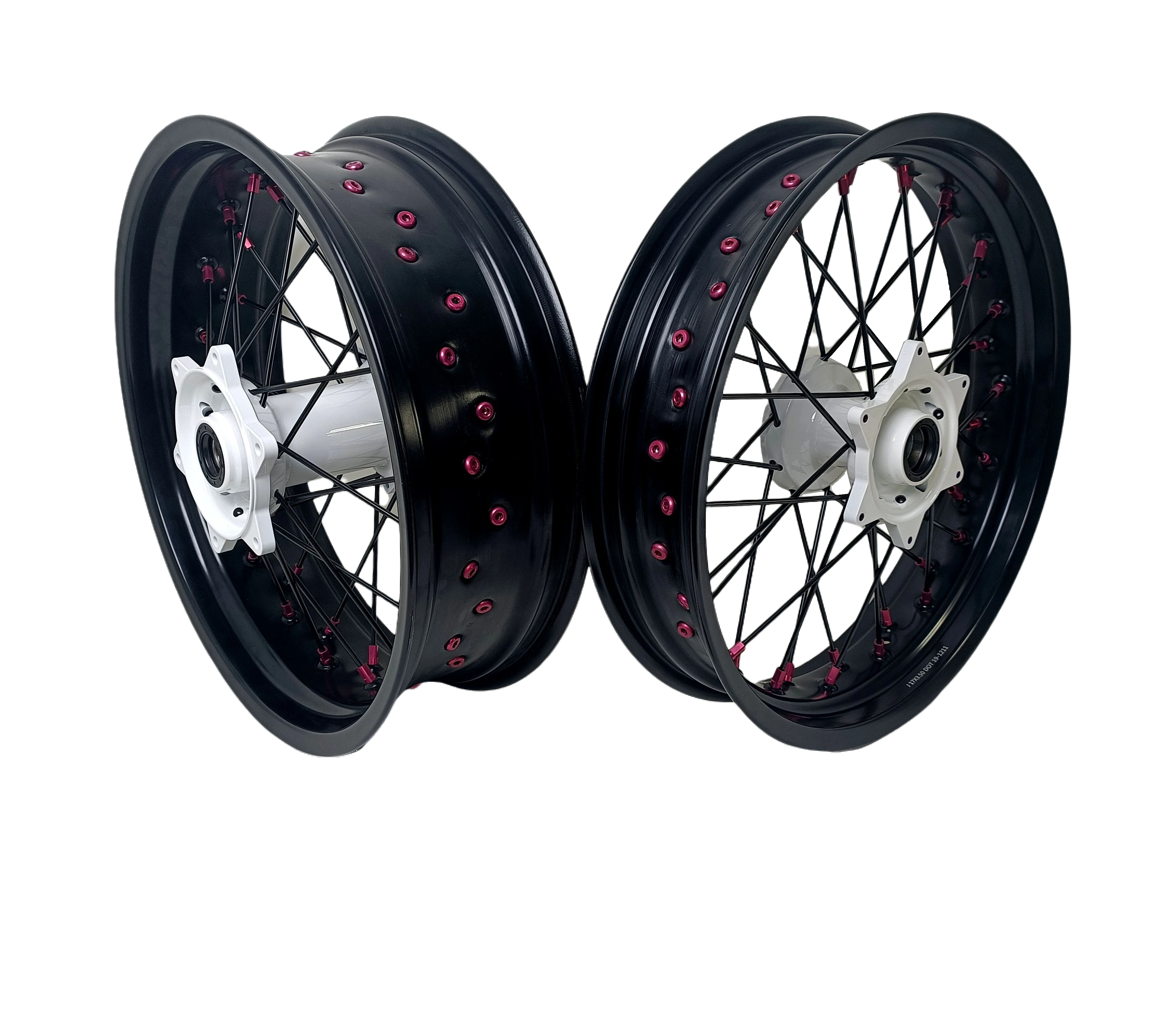 

Fit EXC/SXF 17*3.0/3.5/4.25/4.5/5.0 Wheel Set Supermoto Motard Wheels With White Hub