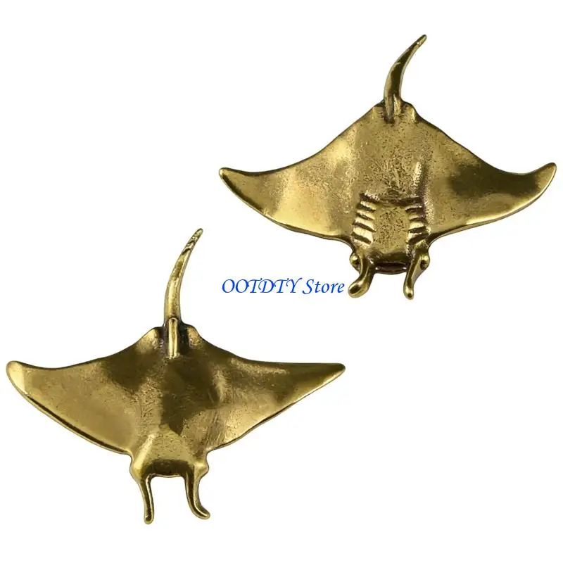 367A Metal Animal Statue Manta Figurines Fish Decorative Objects for Home Decors