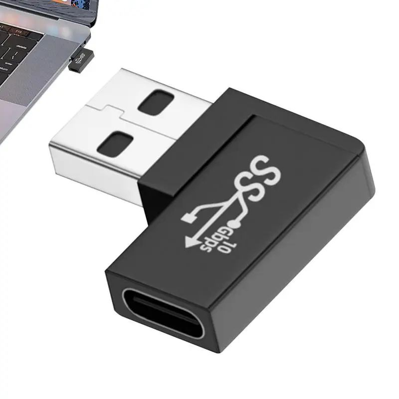 Type C Elbow USB Fast Charging Converter forAndroid 90/180 Degree Adapter Fast Charging 10Gbps for All Your Laptops Adapter