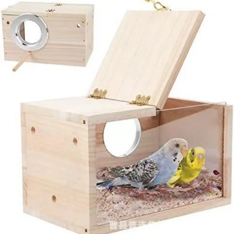 Transparent Design Parakeet Cockatiel Bird House Nest Easy to Clean Parrot Smooth Edges Nesting Box Supplie