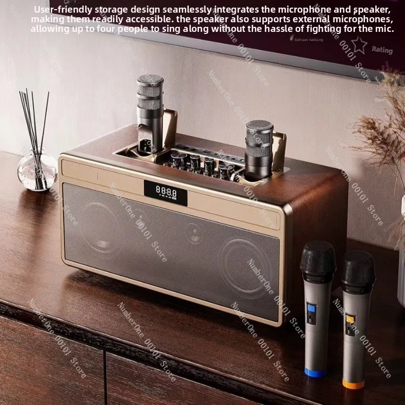 

Домашняя кинотеатральная система | Универсальная Bluetooth-колонка с беспроводным микрофоном для телевизора и домашнего караоке