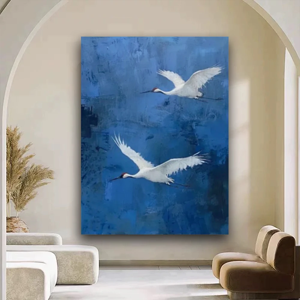 

Blue Gold Texture Landscape Wall Art Picture 100% Hand-Painted Modern Abstract Oil Painting On Canvas For Living Room Home Decor